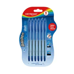 Długopis Klasyczny Keyroad Ball Pen Soft Jet, 0,7 Mm, 6 Szt., Blister, Niebieski