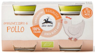 Mięso Kurczaka Bezglutenowe Od 4 Miesiąca Bio (2 X 80 G) 160 G - Alce Nero [BIO]