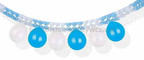 Girlanda balonowa PARTY GO, 3m, niebiesko-biała