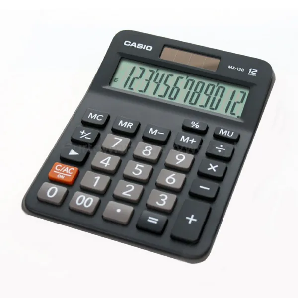 Kalkulator Biurowy Casio Mx-12B, 12-Cyfrowy,106,5X147Mm, Czarny