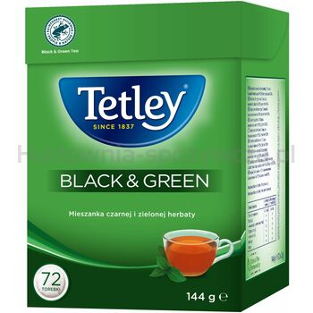 Tetley Herbata Black  Green 72 Torebki X 2G