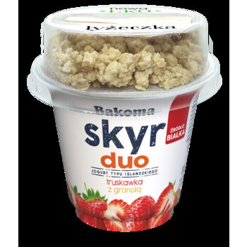 Skyr duo Jogurt typu islandzkiego truskawka z granolą 215g