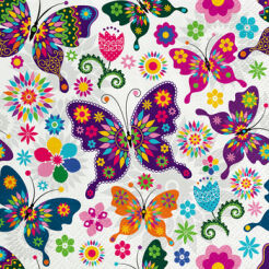 Serwetki Tete A Tete Colorful Butterflies, Serwetki Tat 3-Warstwowe 33X33Cm Składane 1/4 20Szt. W Paczce