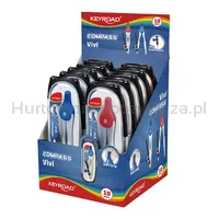 Cyrkiel metalowy KEYROAD Vivi, w etui, display, mix kolorów - 3