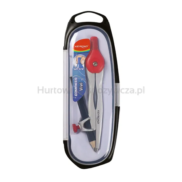 Cyrkiel metalowy KEYROAD Vivi, w etui, display, mix kolorów