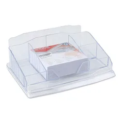 Przybornik Na Biurko Office Products, Z Karteczkami, Plastik, Transparentny