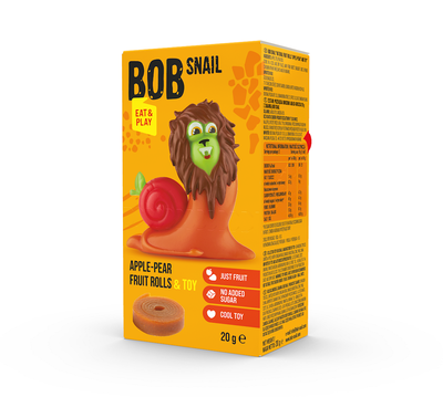 Bob Snail  Przekąska Eat & Play Jabłko - Gruszka Z Zabawką Bezglutenowa 20 G - Bob Snail [BIO]