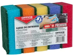 Gąbka Do Zmywania Office Products Maxi Premium, 5Szt., Mix Kolorów