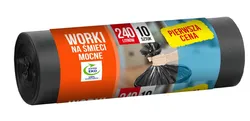 Worki na śmieci FIXI, mocne, 240 l, 10 szt., czarne