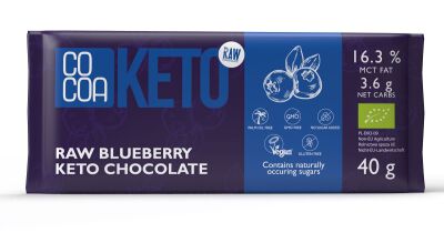 Czekolada Z Jagodami I Olejem Mct Bez Dodatku Cukru Bezglutenowa Keto Bio 40 G - Cocoa [BIO]