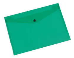 Q-Connect Teczka kopertowa zatrzask zatrzask, PP, A4, 172mikr., transparentna zielona 