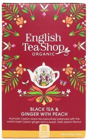 Herbata czarna z imbirem i brzoskwinią ( 20X2) BIO 40g