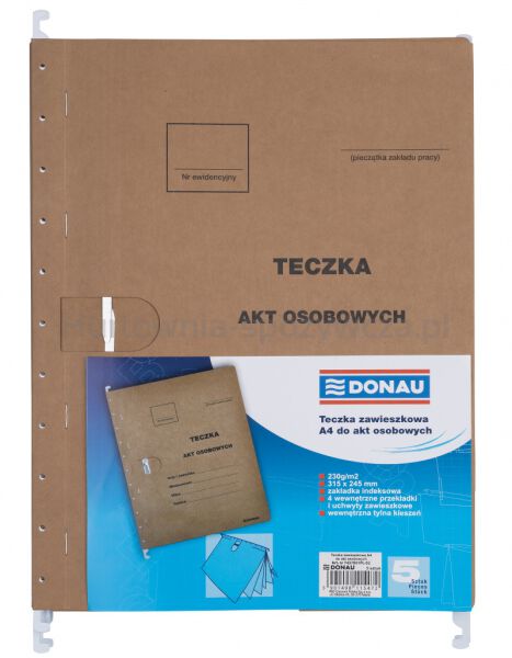 Donau Teczka zawieszkowa na akta osobowe, wersja od 2023r., karton, A4, 230gsm, brązowa  - 3