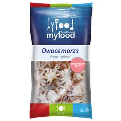 Myfood Ośmiorniczki Baby Całe, Surowe, Rozmiar: 40-80 Szt./Kg, Glazura: 20%, 800 G/1000 G