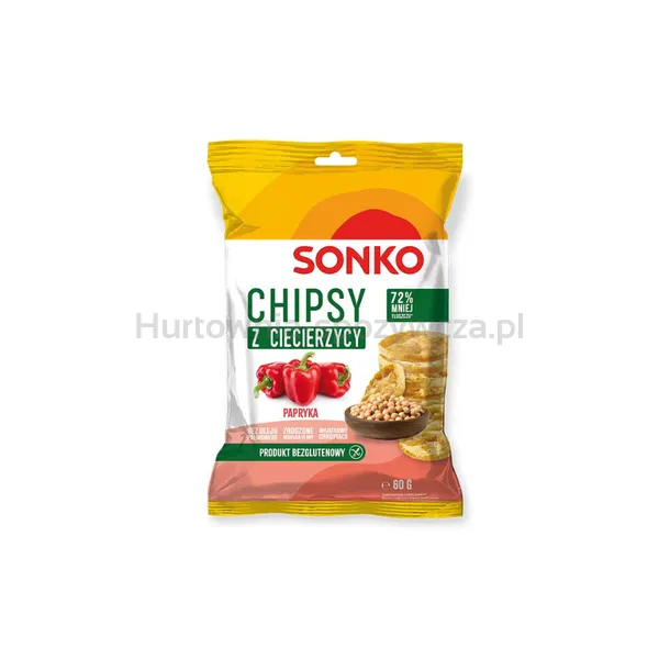SONKO Chipsy z ciecierzycy o smaku papryki 60g
