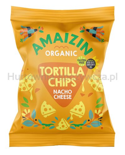 Chipsy Tortilla Kukurydziane Serowe Bezglutenowe Bio 150 G - Amaizin [BIO]