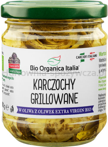 Karczochy Grillowane Z Oliwą Z Oliwek Extra Virgin Bio 190 G (Słoik) - Bio Organica Italia [BIO]