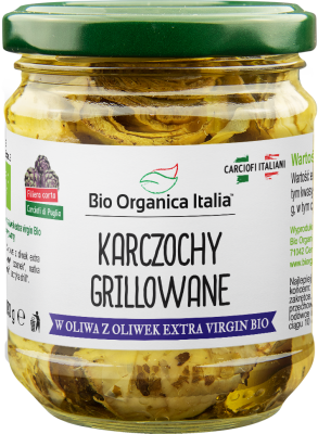 Karczochy Grillowane Z Oliwą Z Oliwek Extra Virgin Bio 190 G (Słoik) - Bio Organica Italia [BIO]