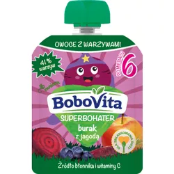BoboVita Superbohater Mus burak z jagodą po 6 miesiącu 80 g