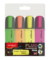 Zakreślacz KEYROAD Fluo Neon, 1-5 mm, 4 szt., etui, mix kolorów - 2