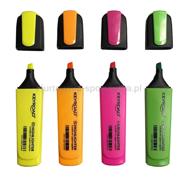 Zakreślacz KEYROAD Fluo Neon, 1-5 mm, 4 szt., etui, mix kolorów
