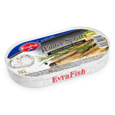 Evrafish Winter Sprats Wędzone Szproty W Oleju 170 G