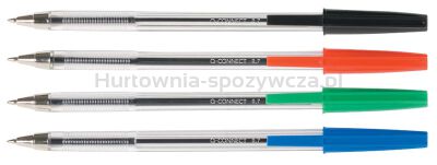 Długopis Q-CONNECT z wymiennym wkładem 0,7mm (linia), czerwony