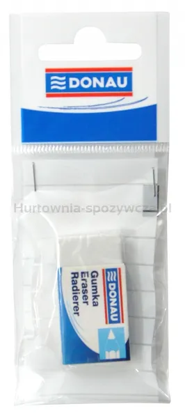 Gumka uniwersalna DONAU, 41x21x11mm, zawieszka, biała
