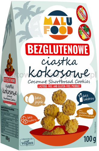 Ciastka Kokosowe Bez Cukru Bezglutenowe 100 G - Malu Food [BIO]