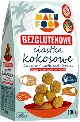 Malu Food Malu Food Ciastka Kokosowe Bez Cukru Bezglutenowe 100 G [BIO]