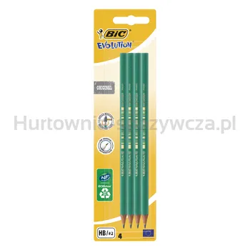 Bic ołówek grafitowy Evolution Original 650 bez gumki blister 4 szt.