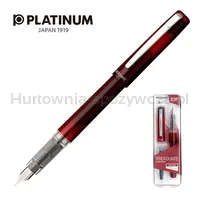 Pióro wieczne Platinum Prefounte Crimson Red, F, w plastikowym opakowaniu, na blistrze, bordowe - 6