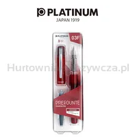 Pióro wieczne Platinum Prefounte Crimson Red, F, w plastikowym opakowaniu, na blistrze, bordowe - 3