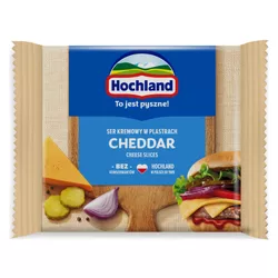 Hochland Cheddar Ser kremowy topiony w plastrach z Cheddarem 130g