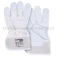 Rękawice robocze DONAU SAFETY DS-DOKGOAT, doker, skóra kozia, rozm. 10,5/XL, szaro-białe - 3