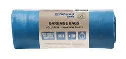 Worki na śmieci DONAU ECO, z uchwytami Knoties, 35l, 20 szt., niebieskie