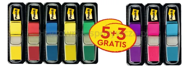 Zakładki Indeksujące Post-It® (683), Pp, 11,9X43,2Mm, 5X35 + 3X35 Gratis, Mix Kolorów