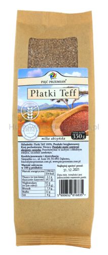 Płatki Teff Bezglutenowe 350 G - Pięć Przemian [BIO]