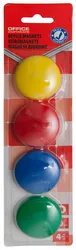 Office Products Magnesy Do Tablic Okrągłe, Średnica 40Mm, 4Szt., Blister, Mix Kolorów 