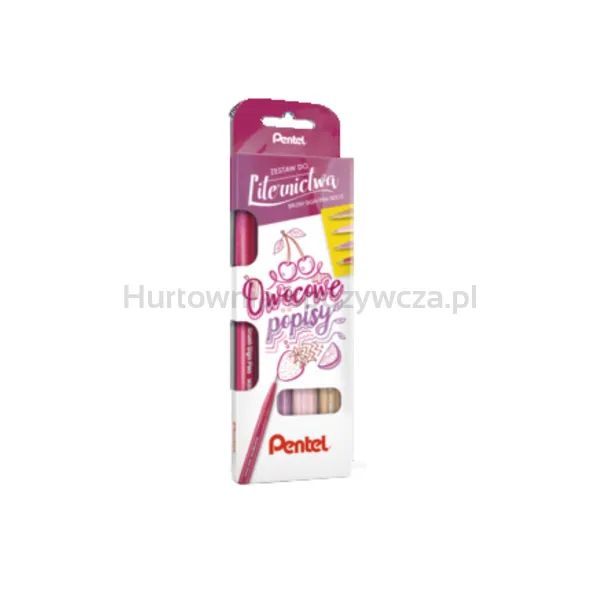 Pentel Zestaw 4 pisaków/pędzelków SES15C Brush Sign Pen - Owocowe popisy