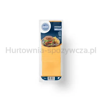 Ser Cheddar Czerwony 50% W Suchej Masie Plastry 1Kg Ankly