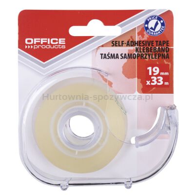 Taśma biurowa OFFICE PRODUCTS, 19mm, 33m, dyspenser, transparentna