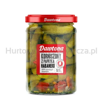 Dawtona Ogórki Korniszony Z Papryką Habanero 520G 