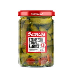 Dawtona Ogórki Korniszony Z Papryką Habanero 520G 