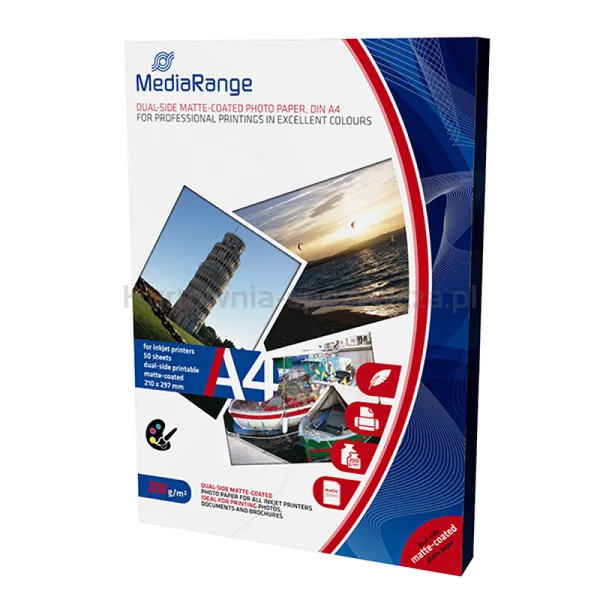 Papier Fotograficzny Mediarange, A4, 200Gsm, Matowy, 50Ark.,