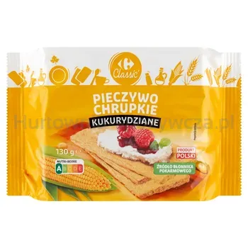 Carrefour Pieczywo chrupkie kukurydziane 130 g<br>(Data przydatności 31.07.2025)
