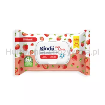 Kindii Pure&ampFresh papier nawilżany truskawka 60 szt.