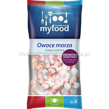 Myfood Krewetki Argentyńskie Surowe Obrane Z Ogonkiem, , Rozmiar: 16-20 Szt./Lb , Glazura: 10%, 450/500 G