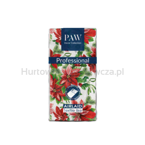 Serwetki PAW Professional Pocket Glory Poinsettia 1 warstwowe 40x40cm składane 1/8