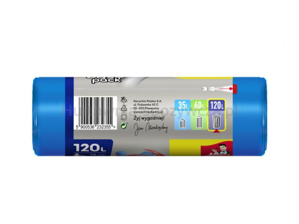 Worki Easy-Pack JAN NIEZBĘDNY, 120l, 15szt., niebieskie - 3